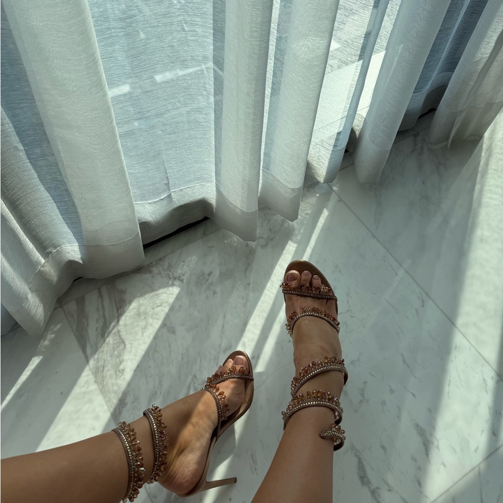 Elegant Brown Strappy Heels